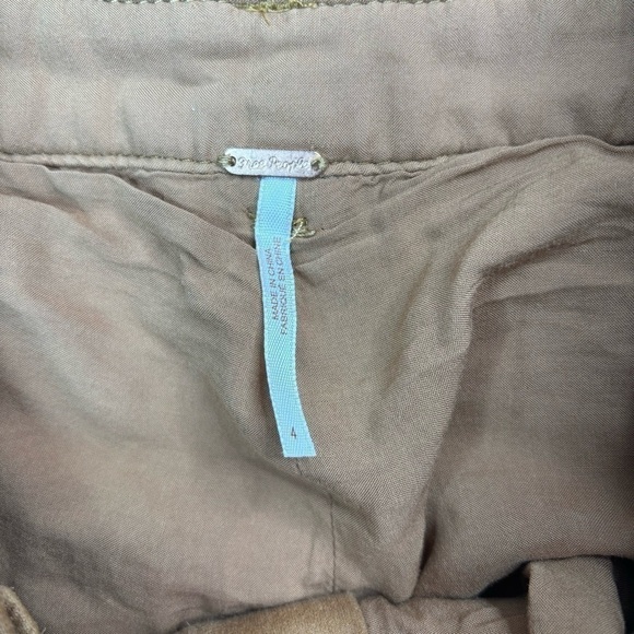 Free People Pants Womens 4 Nightfall Vegan Suede Slacks Paper Bag Waist Office - Picture 3 of 3